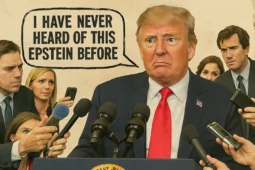 Trump Claims Jeffrey Epstein Never Existed- trump epstein