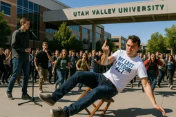 Charlie Kirk Shot Dead at University in Utah. Student Captures His Last Message.- 20250910 1649 Unexpected Tumble at UVU simple compose 01k4v0easqfnkrvmw7p0f8fm3p